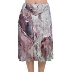 Pebbles Module  Velvet Flared Midi Skirt by kaleidomarblingart