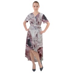 Pebbles Module  Front Wrap High Low Dress by kaleidomarblingart