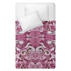 Pink Marbling Symmetry Duvet Cover Double Side (single Size) by kaleidomarblingart