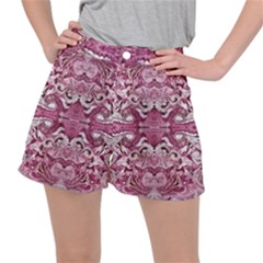 Pink Marbling Symmetry Ripstop Shorts by kaleidomarblingart