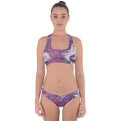 Violet Feathers Cross Back Hipster Bikini Set by kaleidomarblingart