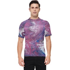 Violet Feathers Men s Short Sleeve Rash Guard by kaleidomarblingart