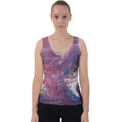 Violet Feathers Velvet Tank Top by kaleidomarblingart