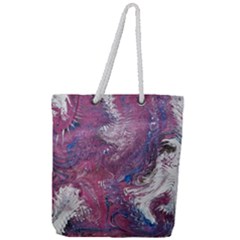 Violet Feathers Full Print Rope Handle Tote (large) by kaleidomarblingart