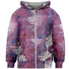 Violet Feathers Kids  Zipper Hoodie Without Drawstring by kaleidomarblingart