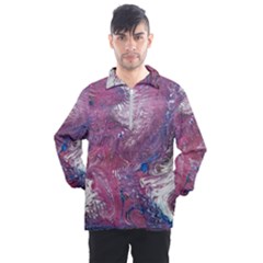 Violet Feathers Men s Half Zip Pullover by kaleidomarblingart