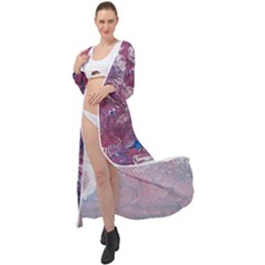 Violet Feathers Maxi Chiffon Beach Wrap by kaleidomarblingart