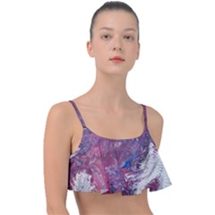 Violet Feathers Frill Bikini Top by kaleidomarblingart