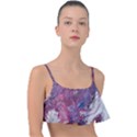 Violet feathers Frill Bikini Top View1