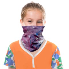 Violet Feathers Face Covering Bandana (kids) by kaleidomarblingart