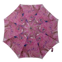 Pink Feathers Hook Handle Umbrellas (medium) by kaleidomarblingart