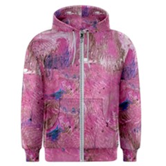 Pink Feathers Men s Zipper Hoodie