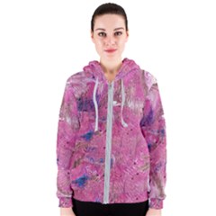 Pink Feathers Women s Zipper Hoodie