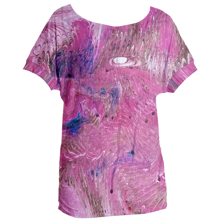 Pink feathers Women s Oversized Tee