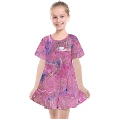 Pink Feathers Kids  Smock Dress