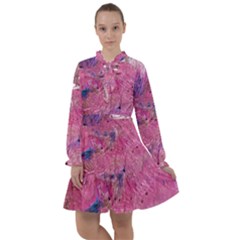 Pink Feathers All Frills Chiffon Dress