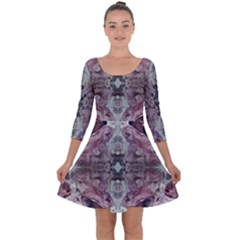 Pebbles Repeats Iv Quarter Sleeve Skater Dress by kaleidomarblingart