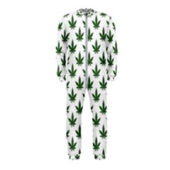 Weed At White, Ganja Leafs Pattern, 420 Hemp Regular Theme Onepiece Jumpsuit (kids) by Casemiro