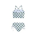 Weed at white, ganja leafs pattern, 420 hemp regular theme Girls  Tankini Swimsuit View2