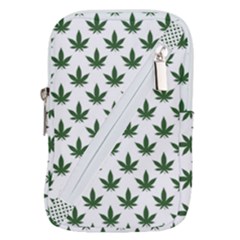 Weed At White, Ganja Leafs Pattern, 420 Hemp Regular Theme Belt Pouch Bag (large) by Casemiro