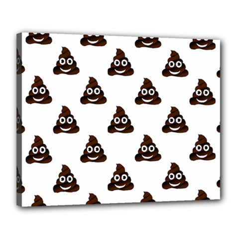 Happy Poo Pattern, Funny Emoji, Emoticon Theme, Vector Canvas 20  X 16  (stretched) by Casemiro