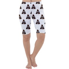 Happy Poo Pattern, Funny Emoji, Emoticon Theme, Vector Cropped Leggings  by Casemiro