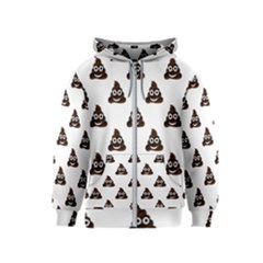 Happy Poo Pattern, Funny Emoji, Emoticon Theme, Vector Kids  Zipper Hoodie by Casemiro