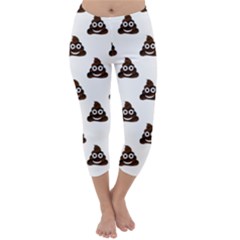 Happy Poo Pattern, Funny Emoji, Emoticon Theme, Vector Capri Winter Leggings  by Casemiro