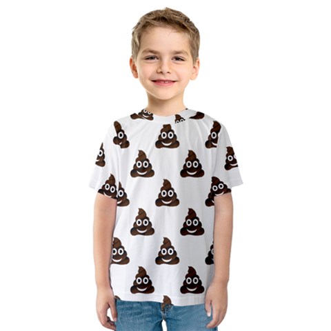 Happy Poo Pattern, Funny Emoji, Emoticon Theme, Vector Kids  Sport Mesh Tee by Casemiro