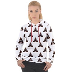 Happy Poo Pattern, Funny Emoji, Emoticon Theme, Vector Women s Overhead Hoodie by Casemiro