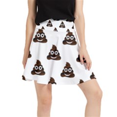 Happy Poo Pattern, Funny Emoji, Emoticon Theme, Vector Waistband Skirt by Casemiro