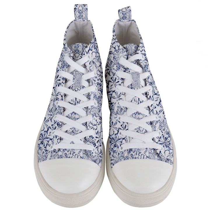 Pretty Porcelain Men s Mid-Top Canvas Sneakers