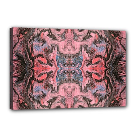 Pink Arabesque Iv Canvas 18  X 12  (stretched) by kaleidomarblingart