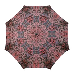 Pink Arabesque Iv Golf Umbrellas by kaleidomarblingart