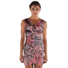 Pink Arabesque Iv Wrap Front Bodycon Dress