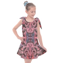 Pink Arabesque Iv Kids  Tie Up Tunic Dress by kaleidomarblingart