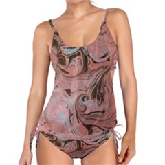 Pink Swirls Tankini Set by kaleidomarblingart