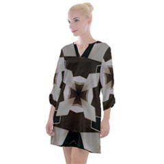 Newdesign Open Neck Shift Dress by LW323