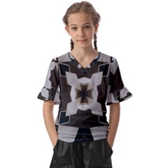 Newdesign Kids  V-neck Horn Sleeve Blouse