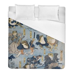 Famous Heroes Of The Kabuki Stage Played By Frogs  Duvet Cover (full/ Double Size) by Sobalvarro