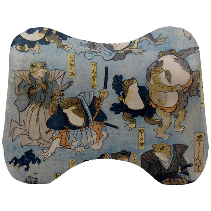 Famous heroes of the kabuki stage played by frogs  Head Support Cushion