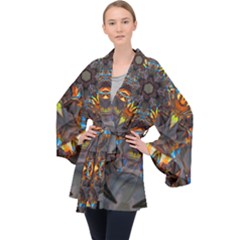 Lovely Day Long Sleeve Velvet Kimono  by LW323