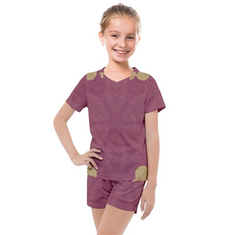 Misty Rose Kids  Mesh Tee And Shorts Set by LW323