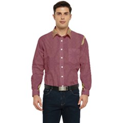 Misty Rose Men s Long Sleeve Pocket Shirt 