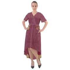 Misty Rose Front Wrap High Low Dress by LW323