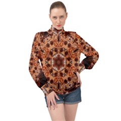 Majesty High Neck Long Sleeve Chiffon Top by LW323