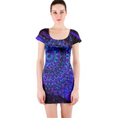 Uv Mandala Short Sleeve Bodycon Dress by MRNStudios