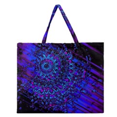 Uv Mandala Zipper Large Tote Bag by MRNStudios