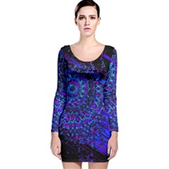 Uv Mandala Long Sleeve Velvet Bodycon Dress by MRNStudios