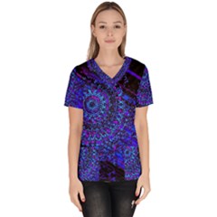 Uv Mandala Women s V-neck Scrub Top by MRNStudios